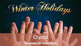  Presentation with happy birthday frame holiday - Slide deck having happy finger group with smiley background and a coral colored foreground