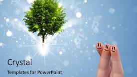  Presentation with magical - PPT theme consisting of happy finger smileys faces background and a  colored foreground