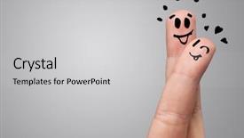  Presentation with building team - PPT layouts enhanced with happy fingers with team building background and a light gray colored foreground