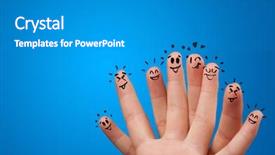  Presentation with team building - Audience pleasing slides consisting of happy fingers with team building backdrop and a gray colored foreground