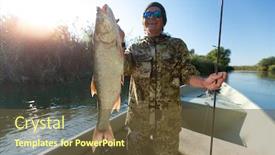 Presentation with lake fish - Theme featuring happy-fisherman-holds-trophy-asp background and a tawny brown colored foreground