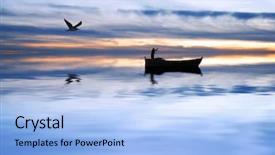  Presentation with fisherman - Slide deck having happy fisherman background and a light blue colored foreground