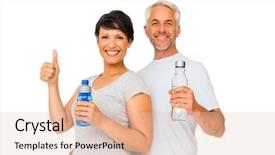  Presentation with forestry water - Beautiful theme featuring happy fit couple with water backdrop and a lemonade colored foreground
