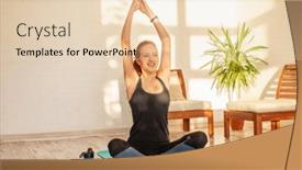  Presentation with video training - Slide deck enhanced with happy-fit-sporty-girl-doing background and a lemonade colored foreground