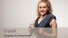  Presentation with water sports - Audience pleasing slide deck consisting of happy-fit-woman-in-black backdrop and a light gray colored foreground