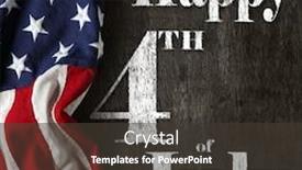  Presentation with red white blue - Beautiful presentation design featuring happy-fourth-of-july-text backdrop and a dark gray colored foreground