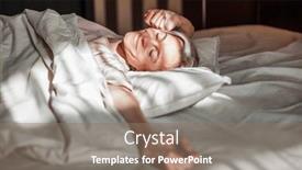  Presentation with alone - PPT layouts with happy-fresh-mature-middle-aged background and a coral colored foreground