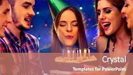  Presentation with birthday celebration - Audience pleasing PPT layouts consisting of happy friends birthday party backdrop and a coral colored foreground