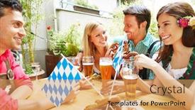  Presentation with bavaria - Cool new slides with happy-friends-eating-and-drinking backdrop and a yellow colored foreground
