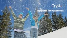  Presentation with young healthy people - Amazing slides having happy friends have fun at winter on fresh snow healthy young people group outdoor backdrop and a teal colored foreground
