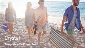  Presentation with black couple having fun - PPT theme having happy friends having fun together background and a coral colored foreground