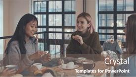  Presentation with studio - Beautiful presentation featuring happy-friends-in-studio backdrop and a gray colored foreground