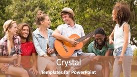  Presentation with park - Theme consisting of happy friends in the park background and a  colored foreground