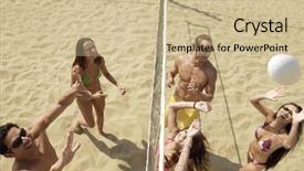  Presentation with beach volleyball - PPT layouts consisting of sevilla - colourful traditional spanish fans background and a violet colored foreground