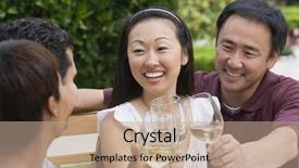  Presentation with wine tasting - Colorful slide set enhanced with happy friends tasting wine backdrop and a coral colored foreground