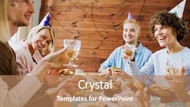  Presentation with happy birthday - Audience pleasing slide set consisting of happy friends telling stories backdrop and a  colored foreground