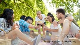  Presentation with alcoholic - Slide set consisting of happy friends with non alcohol background and a coral colored foreground
