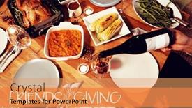  Presentation with millennial - Beautiful slide set featuring happy friendsgiving against millennial adult friends celebrating thanksgiving together at home backdrop and a coral colored foreground