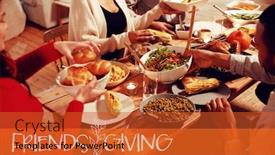  Presentation with happy thanksgiving - Amazing presentation having happy friendsgiving against millennial adult friends celebrating thanksgiving together at home backdrop and a red colored foreground