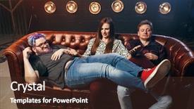  Presentation with friendship - PPT theme having happy friendship threesome ha-ha background and a  colored foreground