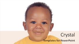  Presentation with happy baby - Theme having happy funny african baby six background and a yellow colored foreground