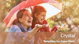  Presentation with mom - Slide set consisting of happy funny family with red background and a coral colored foreground