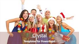  Presentation with black christmas party - Cool new presentation theme with happy funny people christmas party backdrop and a  colored foreground
