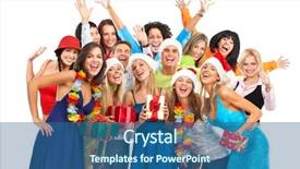  Presentation with christmas party - Beautiful PPT theme featuring happy funny people christmas party isolated over white background backdrop and a ocean colored foreground
