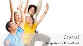  Presentation with people - Presentation theme with happy-funny-people-isolated-over background and a white colored foreground
