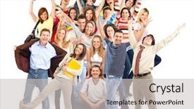  Presentation with funny - PPT layouts with happy funny people isolated background and a light gray colored foreground