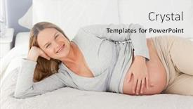  Presentation with future - Slides consisting of happy-future-mom-touching background and a white colored foreground