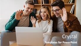  Presentation with gay - Amazing PPT theme having happy-gay-couple-and-adopted backdrop and a coral colored foreground