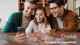  Presentation with family gay - Slide deck with happy-gay-family-smiling background and a tawny brown colored foreground