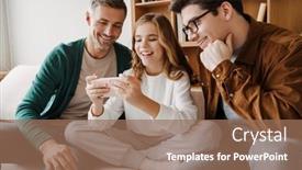  Presentation with family gay - PPT theme featuring happy-gay-family-smiling background and a coral colored foreground