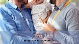  Presentation with family gay - Cool new slide deck with happy-gay-parents-having-fun backdrop and a seafoam green colored foreground