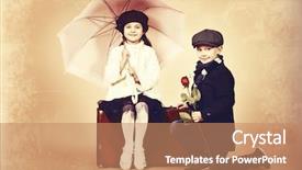  Presentation with gifting - Audience pleasing PPT layouts consisting of happy gifting - cute little boy is giving backdrop and a coral colored foreground