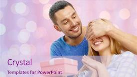  Presentation with pink birthday - Theme having happy gifting - love holidays valentines day background and a sky blue colored foreground