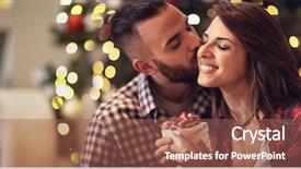  Presentation with love - Presentation with happy gifting - man with love kisses woman background and a violet colored foreground