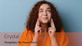  Presentation with good luck - Amazing presentation design having happy-ginger-woman-winking backdrop and a red colored foreground