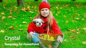  Presentation with dog park animal jack - Presentation theme with happy girl ad her dog background and a  colored foreground