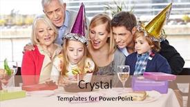  Presentation with party candles - PPT layouts consisting of candles at birthday party background and a coral colored foreground