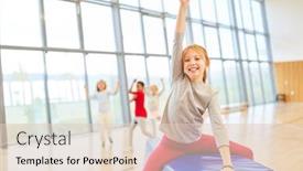  Presentation with physical education - Theme featuring happy-girl-exults-in-physical background and a lemonade colored foreground