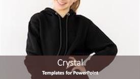  Presentation with black girl - Audience pleasing presentation theme consisting of happy-girl-in-black-hoodie backdrop and a tawny brown colored foreground