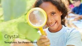  Presentation with summer school - Amazing slide deck having happy-girl-in-summer-school backdrop and a yellow colored foreground