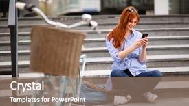  Presentation with cell - Colorful slides enhanced with happy girl looks in cell backdrop and a  colored foreground