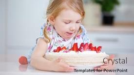 Presentation with happy birthday cake - Beautiful PPT layouts featuring happy-girl-on-child-s backdrop and a lemonade colored foreground