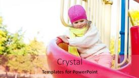 Presentation with play - PPT theme having happy-girl-play-on-slide background and a  colored foreground