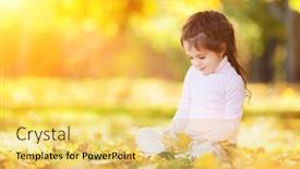  Presentation with harmony - Slides with happy-girl-playing-yellow-leaves background and a yellow colored foreground