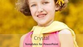  Presentation with garden - PPT layouts consisting of happy-girl-plays-with-dandelions background and a yellow colored foreground