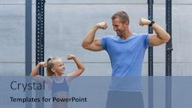  Presentation with girl power - Amazing slide deck having happy-girl-power-strong-girl backdrop and a teal colored foreground